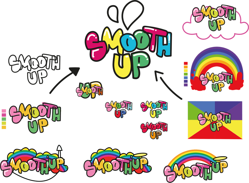 Développement et déclinaisons du logo Smooth Up