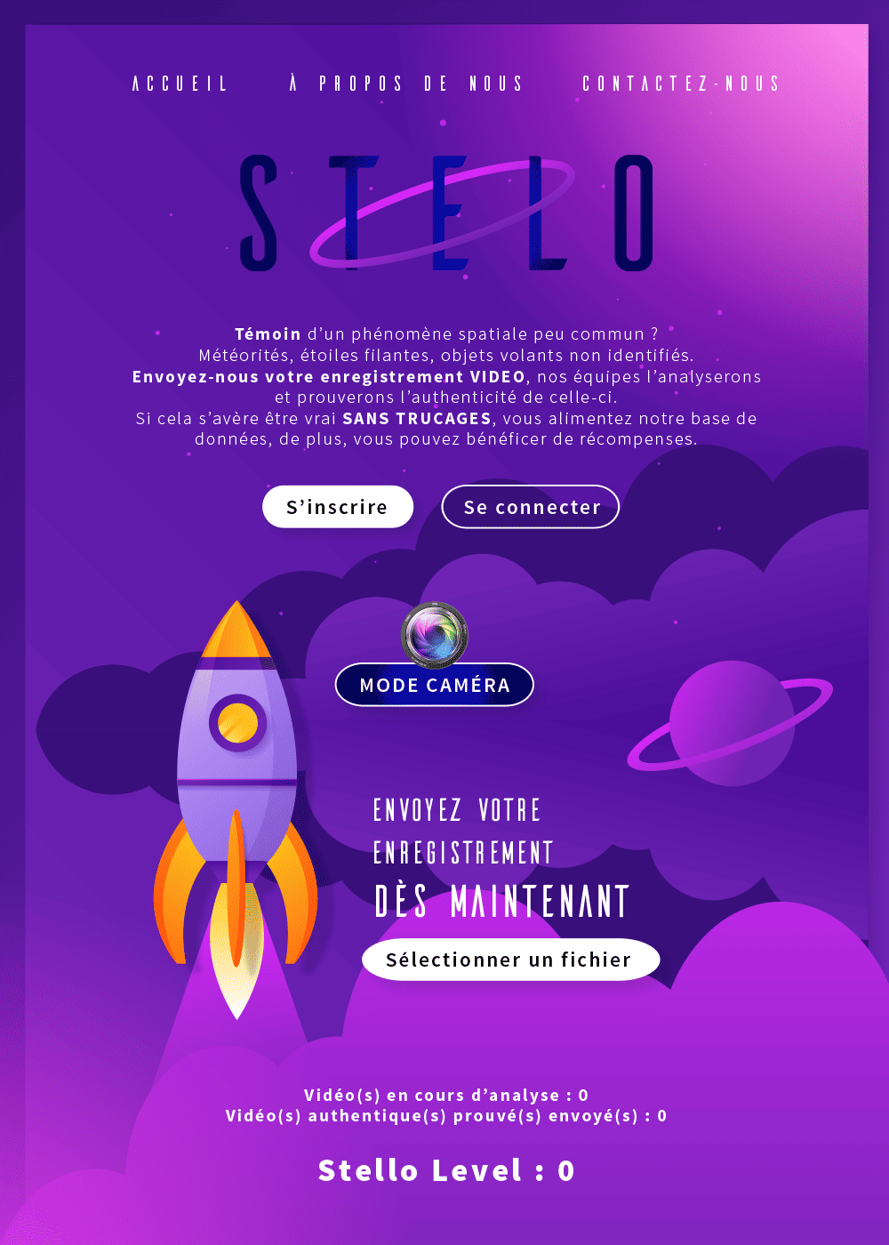 Interface web de l’application Stello