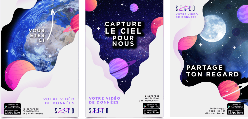 Série de trois affiches Stello