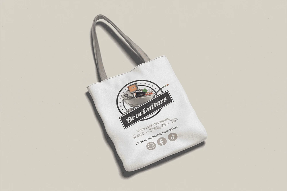 Tote bag Broc Culture avec logo vintage