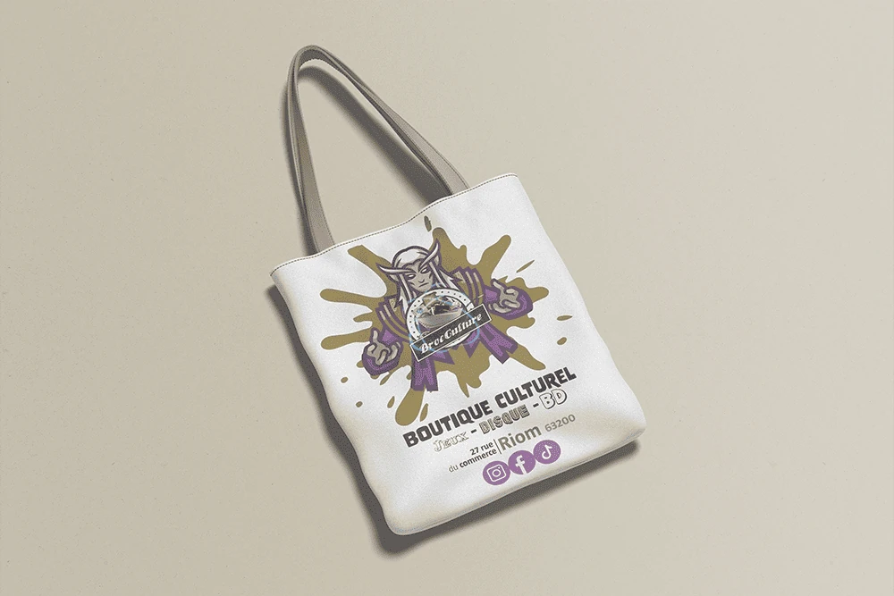 Tote bag Broc Culture violet et doré